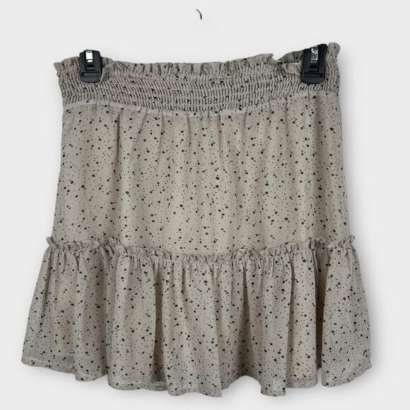 Altar’d State Cream Ruffle Mini Skirt Florals Tiered Jr Medium Womens Small - Picture 2 of 8